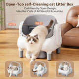 open top self cleaning litter box