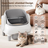 open top self cleaning litter box