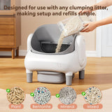 open top self cleaning litter box